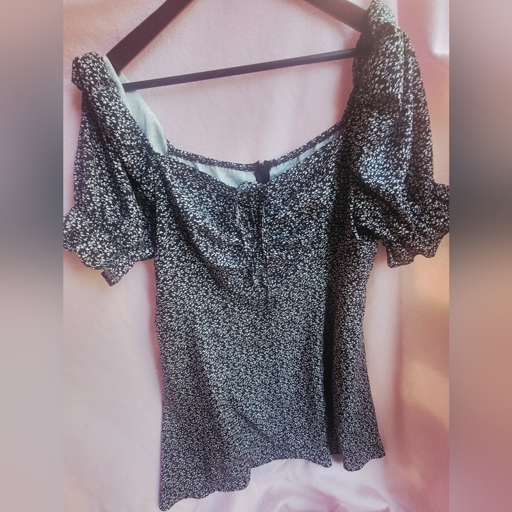 Floral Black and White Women's Dress